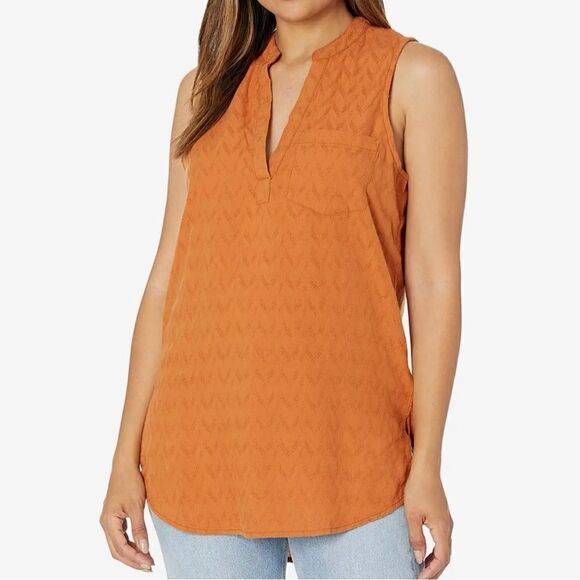 Prana Emery Run Copper Zigzag Sleeveless Tunic Blouse- New With Tags - Picture 1 of 16